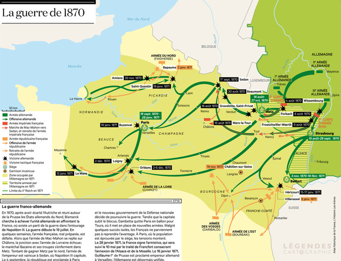 Если для того чтобы взять Париж в начале XIX столетия, потребовалось катастрофическое поражение французских войск в России, а затем усилия всей Европы в тяжёлой кампании 1813-14 годов, то в 1871-ом Пруссия сделала эта единолично.