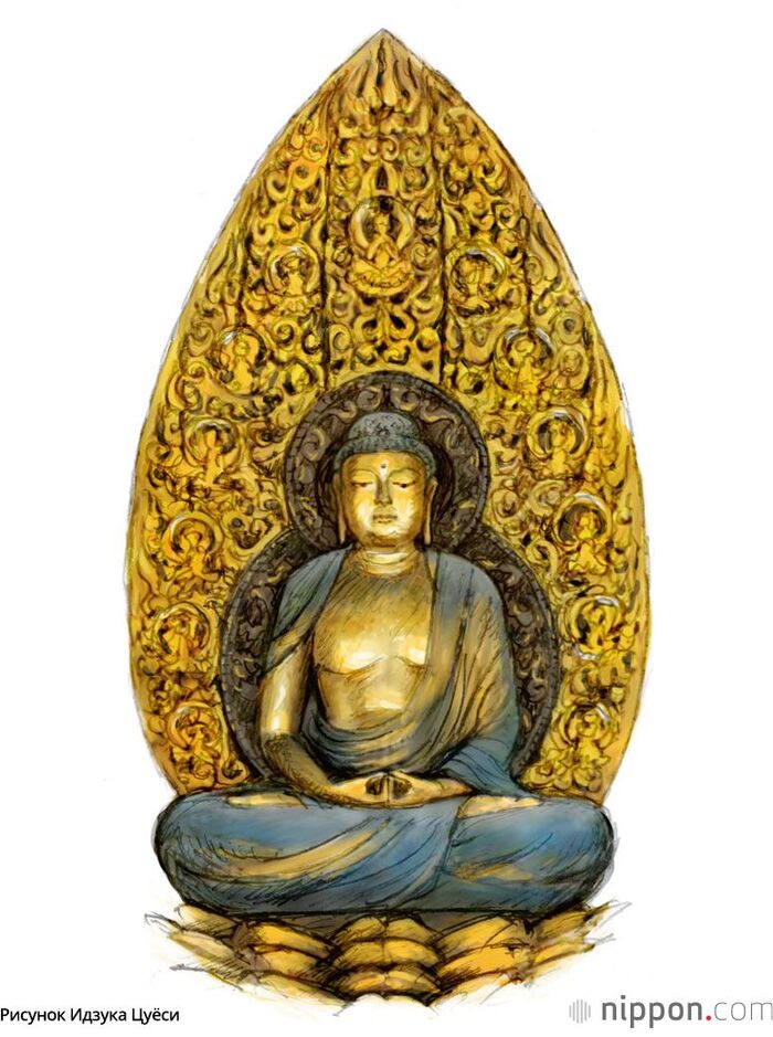 Статуя будды Амитабхи (Амида нёрай) из монастыря Бёдоин