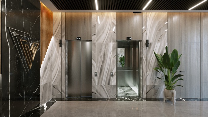 Рендер застройщика - лифтовый холл (продолжение)