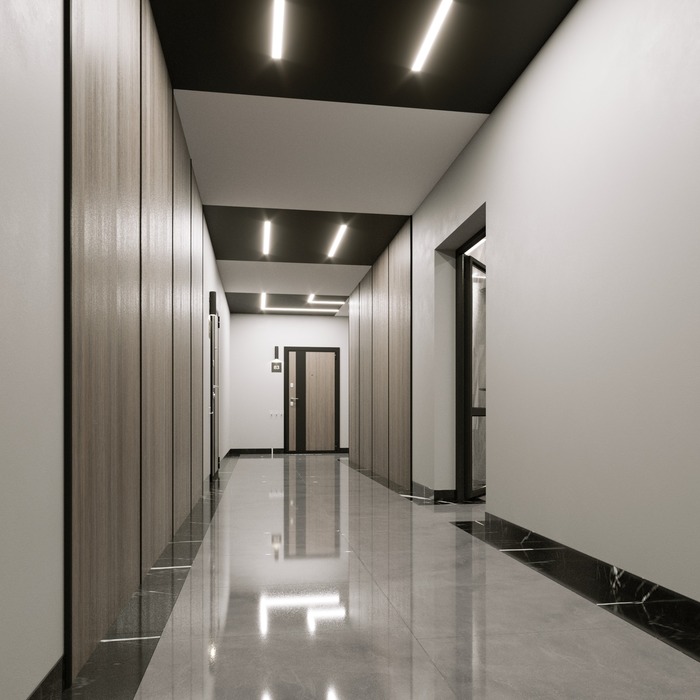 Рендер застройщика - коридоры на этажах (продолжение)