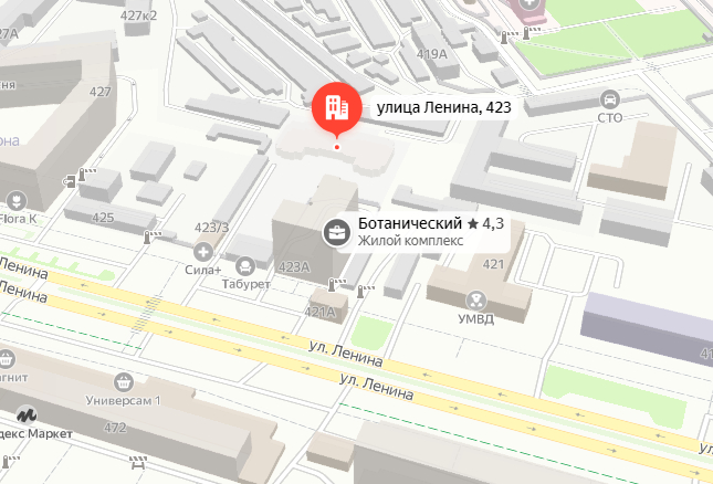 Расположение ЖК в 3D на карте