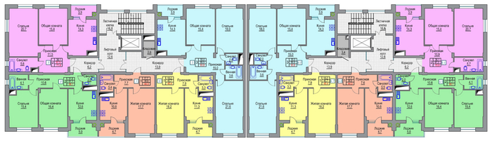 1 и 2 подъезды слева направо