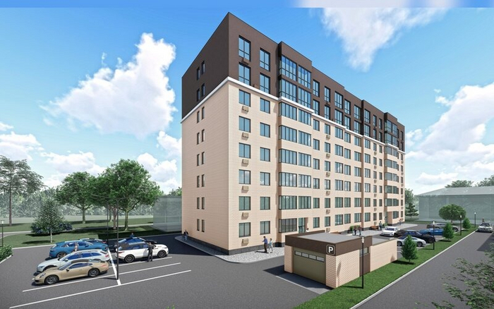 Западная сторона - граничит с жилыми одноэтажными домами и парковой (видовые квартиры на центр, начиная с 3-го этажа)