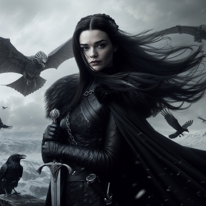 Game of Thrones  , , , Dall-e, Lady,  , 2D, , , 