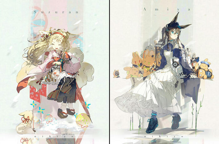 Arknights operators , Anime Art, Arknights, Reed (Arknights), Mudrock, Hoolheyak, Amiya, Suzuran, ,  , 