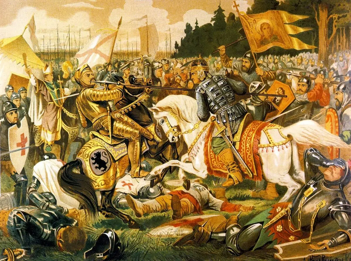 «Бой Александра Невского с ярлом Биргером». Художник Алексей Кившенко.