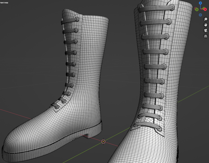 Сетка, когда субдивизион сурфаке включен