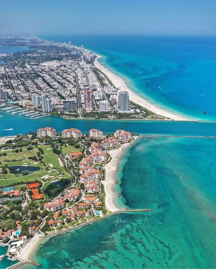 Вид на Майами-бич. Начальный вариант трассы был проложен с видом на океан