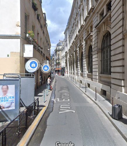 Rue de Blanc Manteaux (улица Белых мантий), поодаль уже видно дома с улицы Вооруженного человека (сейчас rue des Archives), которая идет перпендикулярно