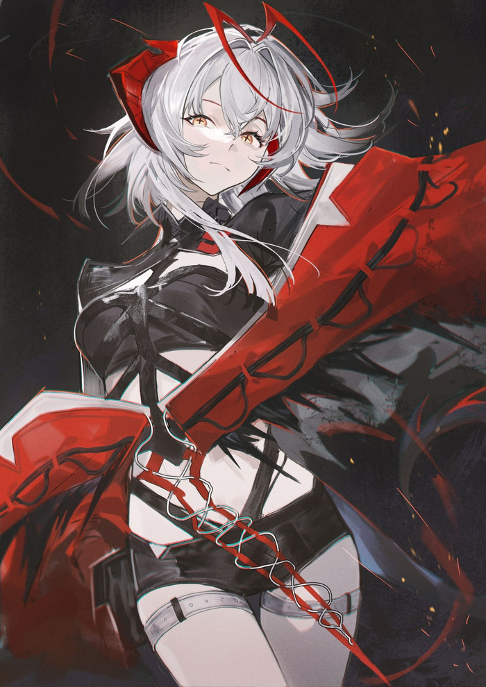 Arknights operators , Anime Art, Arknights, Feater, W (Arknights), Lappland, Horn (Arknights), ,  , 