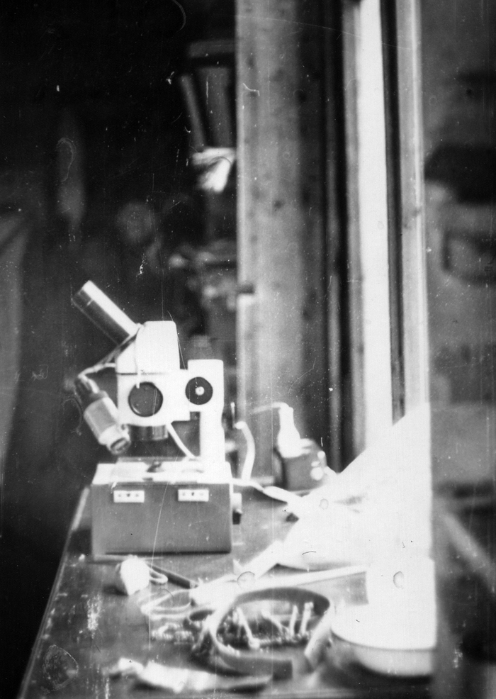 Вполне рабочая атмосфера в доме. Даже микроскоп имелся.