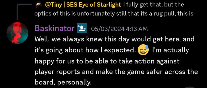 Даже человек из сапорта знала что к этому всё приведет - может её на место СЕО Арроухэд?