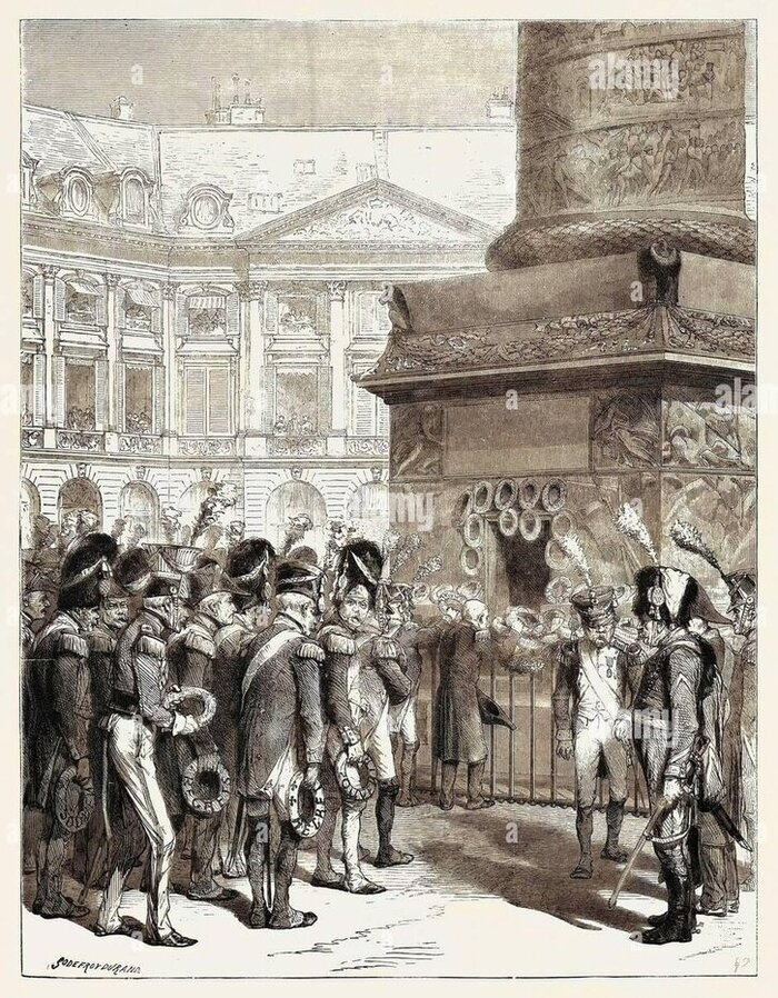 Ветераны наполеоновских войн у Вандомской колонны. Изображение из открытых источников.