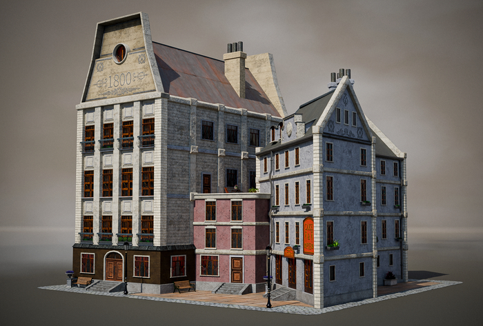 Residence (Anno 1800 fanart) 3D, 3D , Blender, Game Art, ,  , 