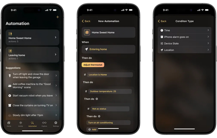 Приложение MajorDom: вкладка автоматизаций