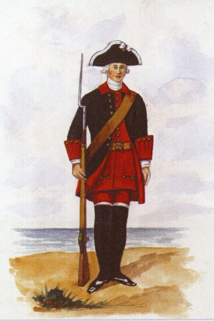 Русский фузилёр пехоты в 1733 г.
