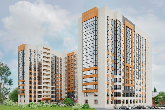 Рендер застройщика - вид с южной стороны