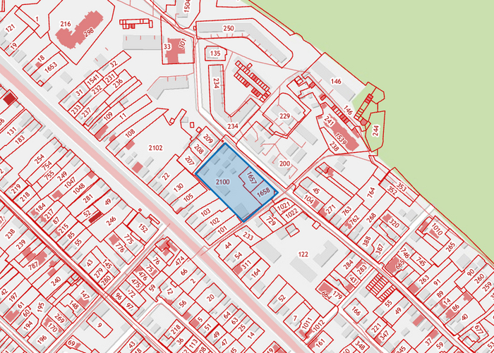 Территория земельных участков на кадастровой карте
