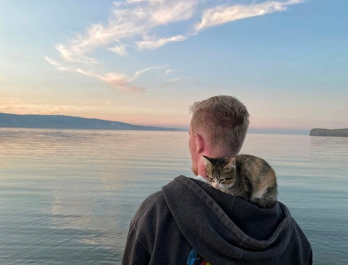 Да, это кот на моем плече, он сам туда залез и про него есть отдельная история)