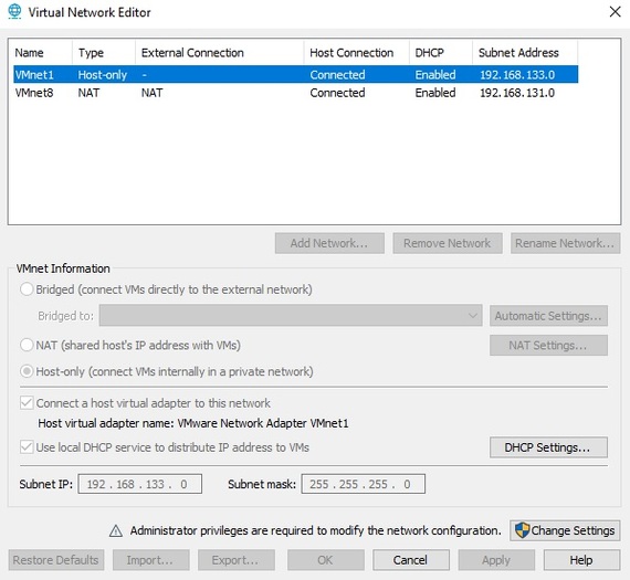 virtual network editor
