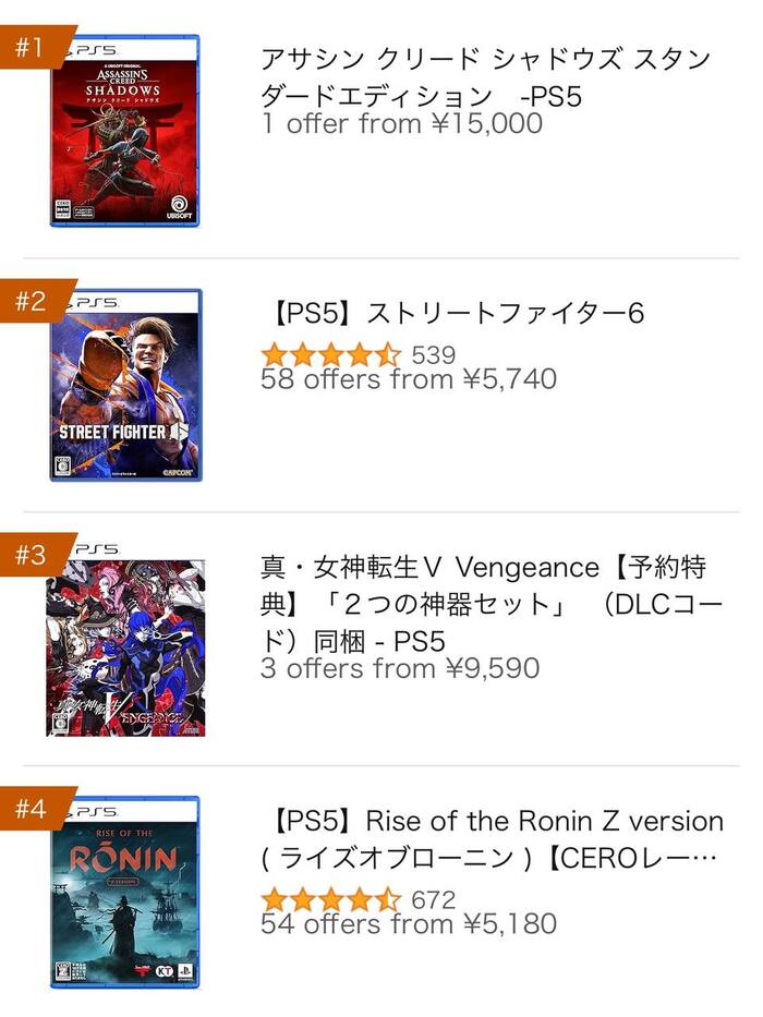 Удивительное рядом. Assassin's Creed Shadows стала самой продаваемой игрой для PS5 на японском Amazon