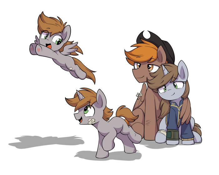   My Little Pony, Original Character, Littlepip, Calamity, Fallout: Equestria