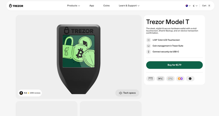 Кошелек Trezor Model T