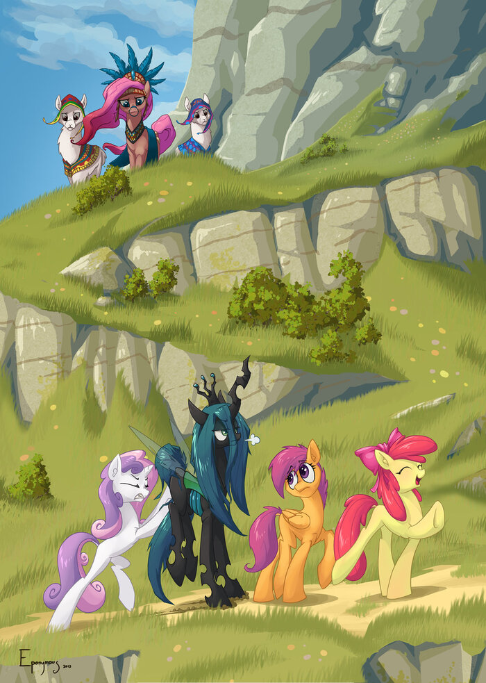   My Little Pony, Ponyart, Queen Chrysalis, Applebloom, Scootaloo, Sweetie Belle, Original Character