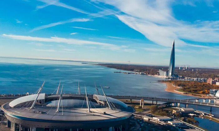 Газпром арена, Лахта центр и финский залив