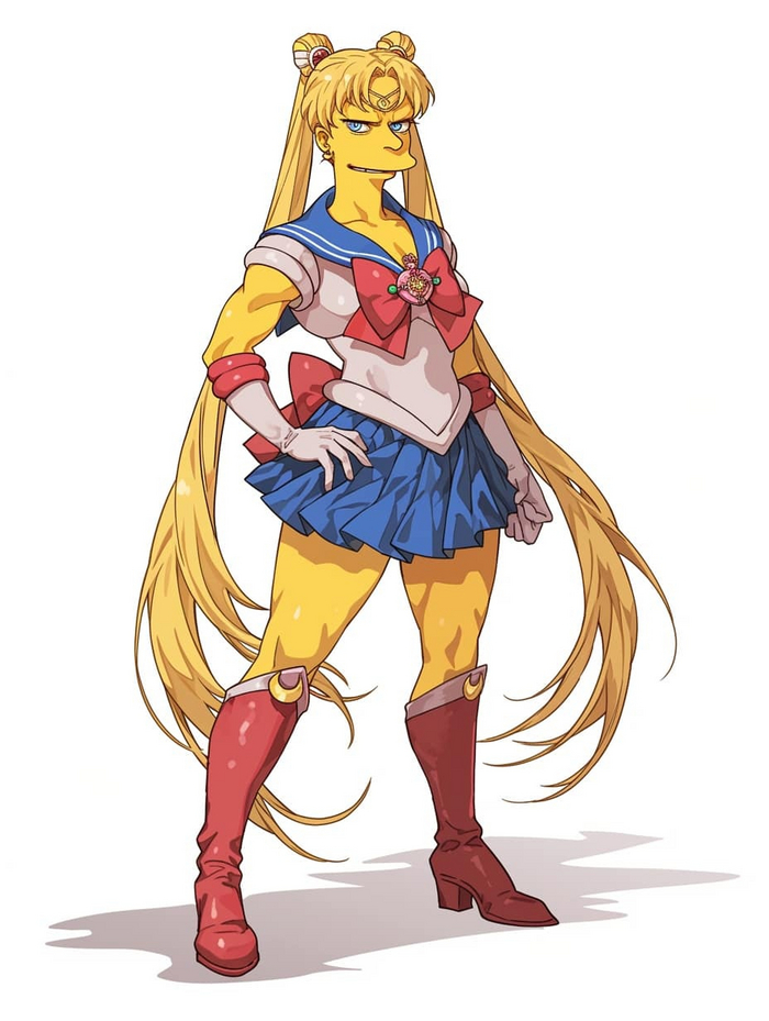 Simpson Moon Sailor Moon, , , , Anime Art,  