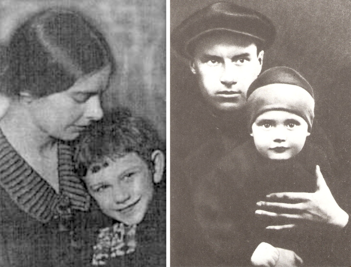 Миша Аронов с мамой Софьей Могилевской и Петя Носов с папой Николаем Носовым