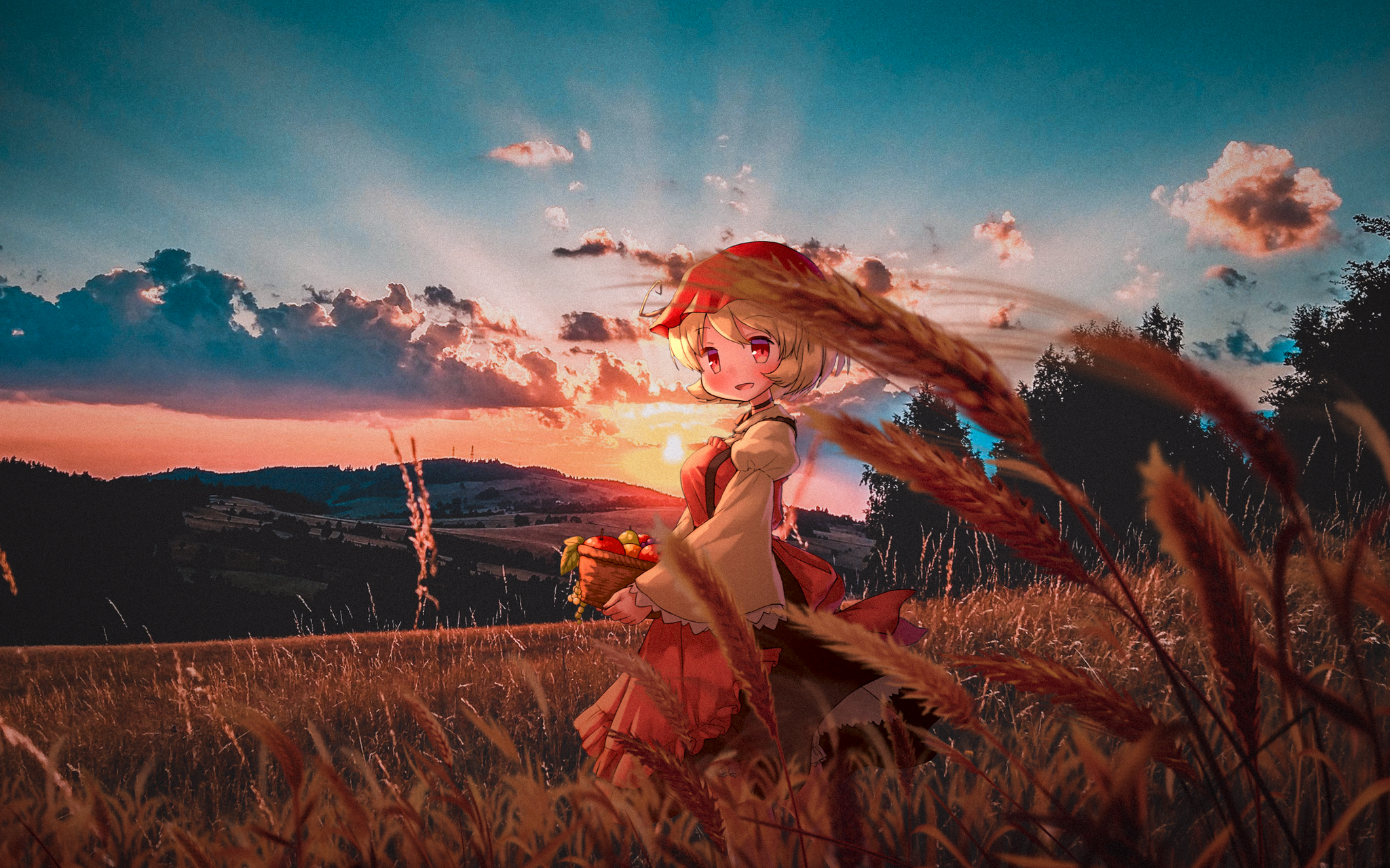 Пшеничное поле аниме