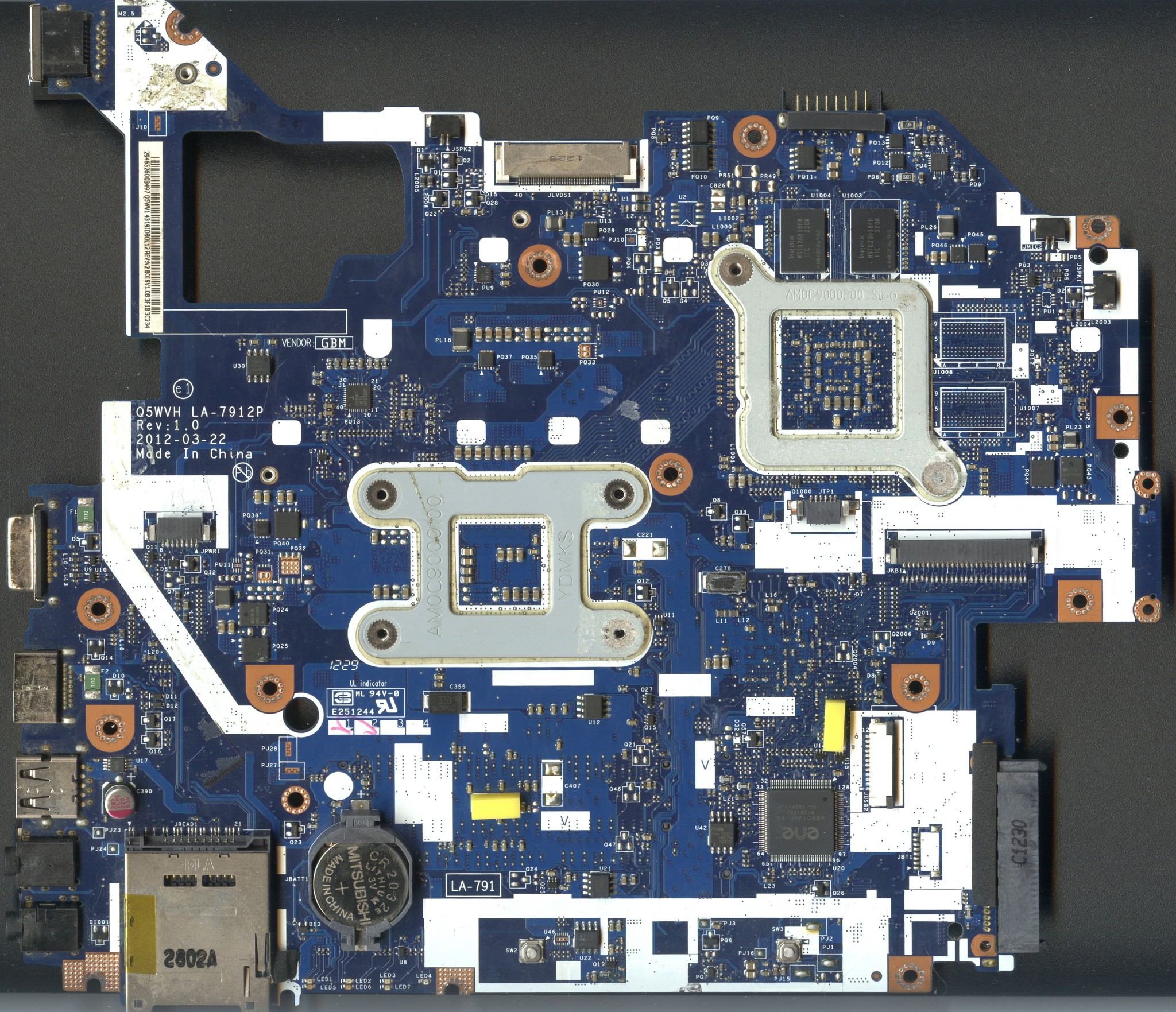 Схема к ноутбуку Acer E1-571G (Q5WVH LA-7912P Rev:2.0)