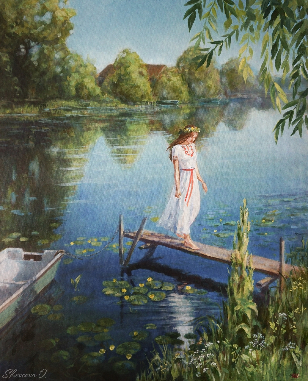 Речка красавица. Девушка у реки. Картина девушка у озера. Девочка у реки. Девушка у реки живопись.