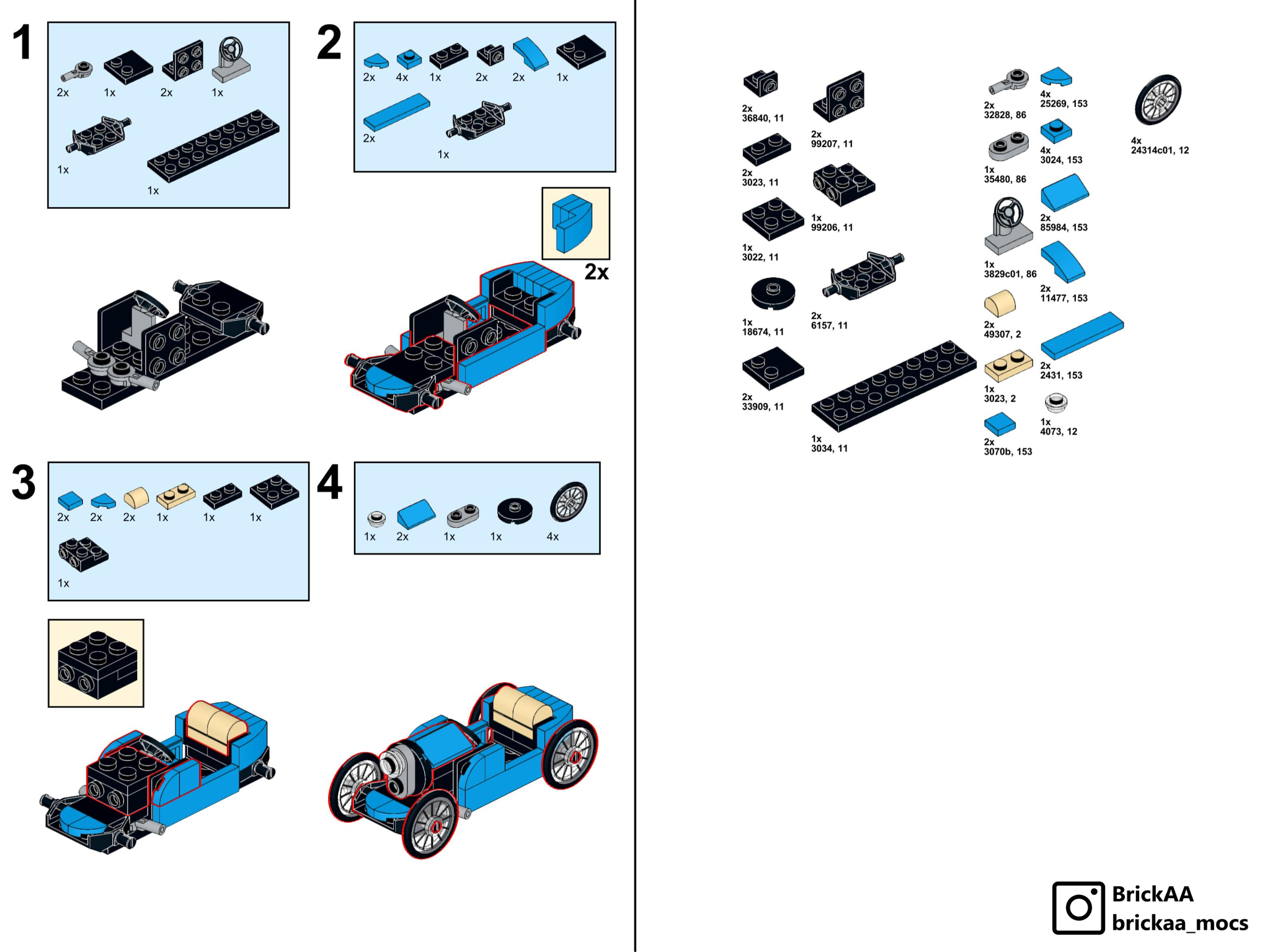 LEGO Старинный маленький спортивный автомобиль (инструкция) | Пикабу