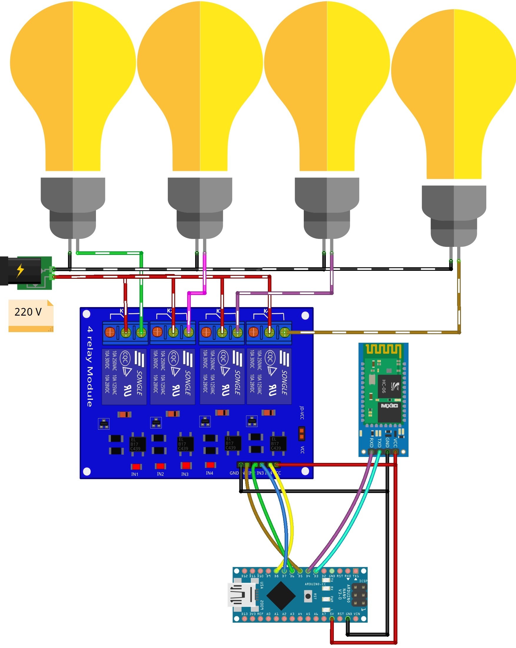 Управление реле с компьютера при помощи Arduino и bluetooth | Пикабу