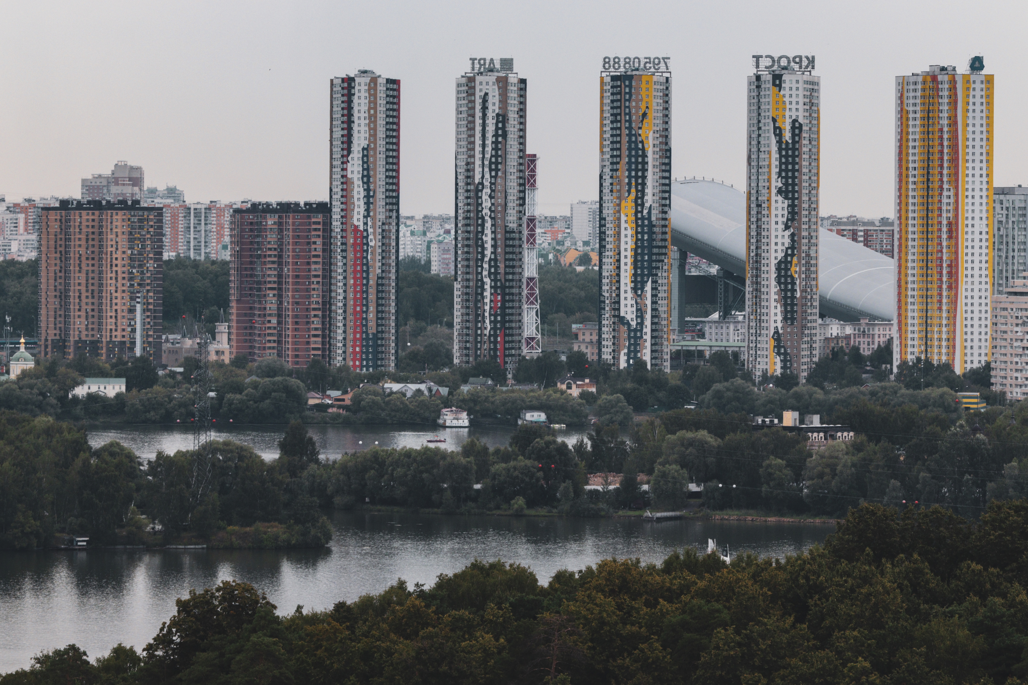 Окраины Москвы с высоты.Панельное гетто | Пикабу