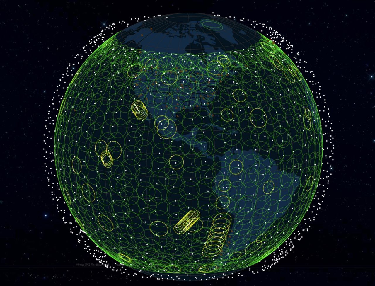 Зоны покрытия и количество спутников Starlink и OneWeb | Пикабу