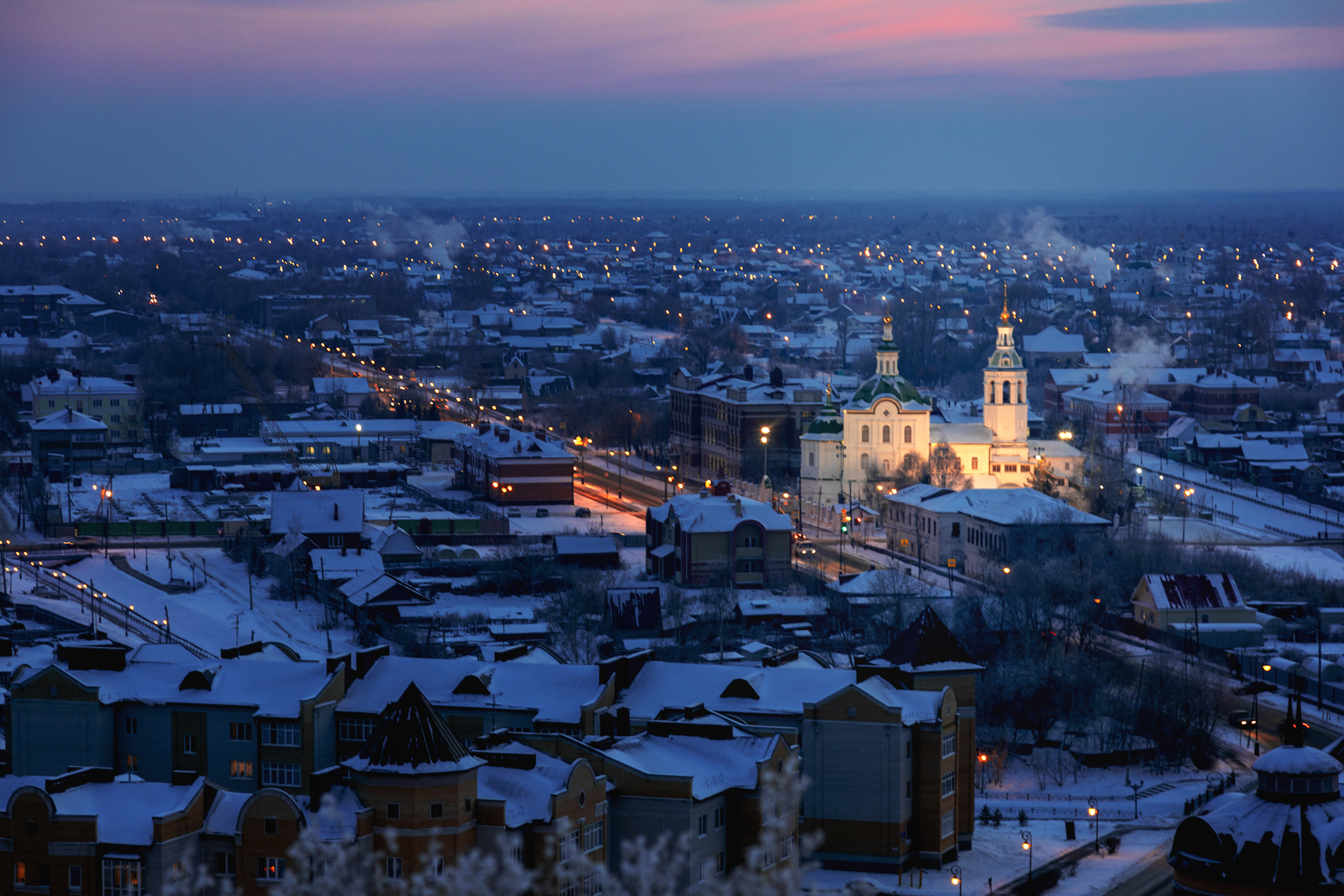 Смеркалось. Тобольск. Нижний посад | Пикабу