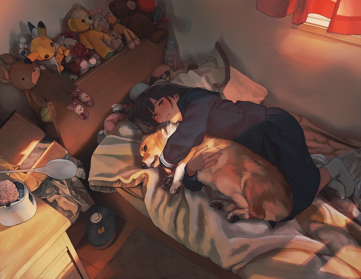 Girl & Dog by Morifumi | Пикабу