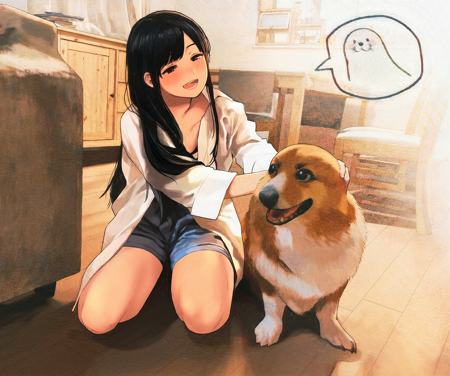 Girl & Dog by Morifumi | Пикабу