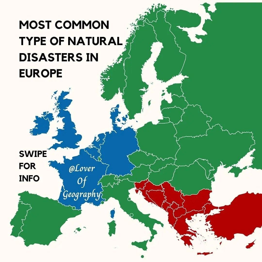 Самый распространенный тип стихийных бедствий в Европе | Пикабу
