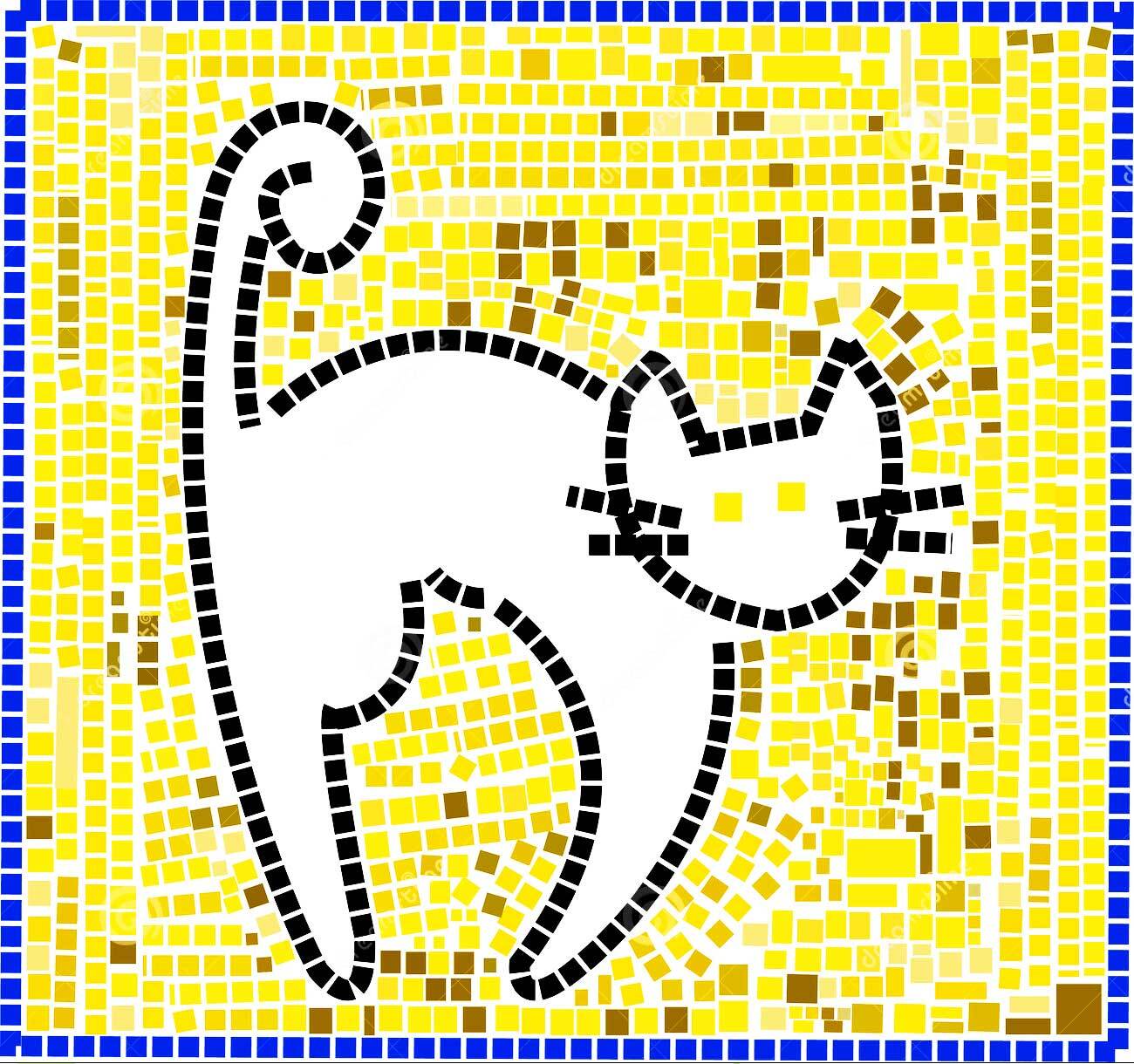 Силуэт кота из мозаики