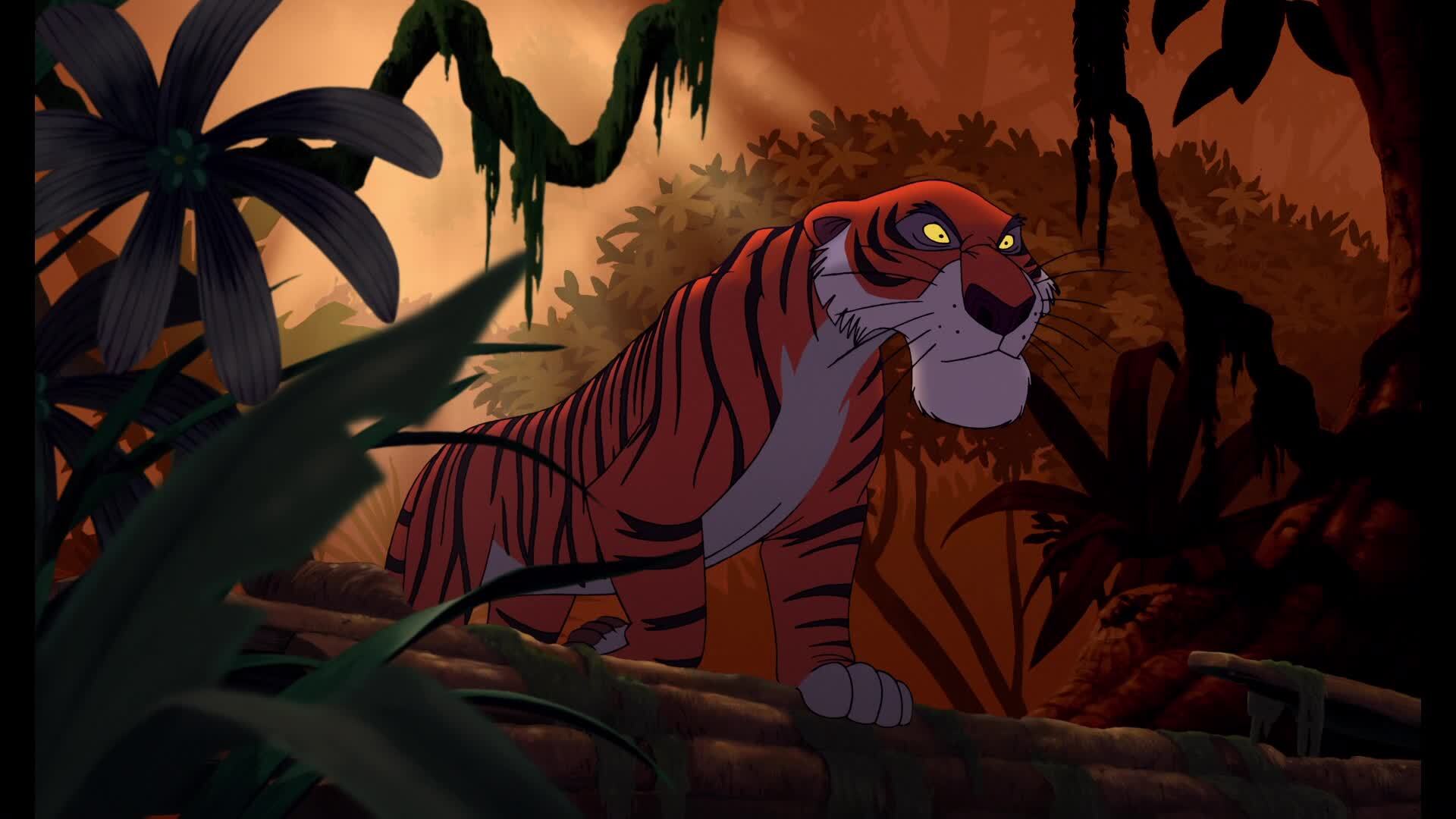 Тигр из мультфильма маугли. Тигр Шерхан и Маугли. Шерхан Дисней.