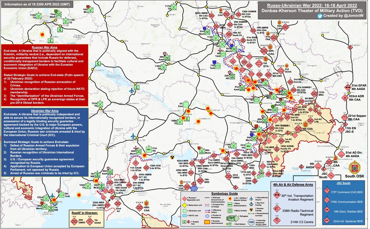 Карты специальной операции на Украине за 16-18.04.2022 | Пикабу