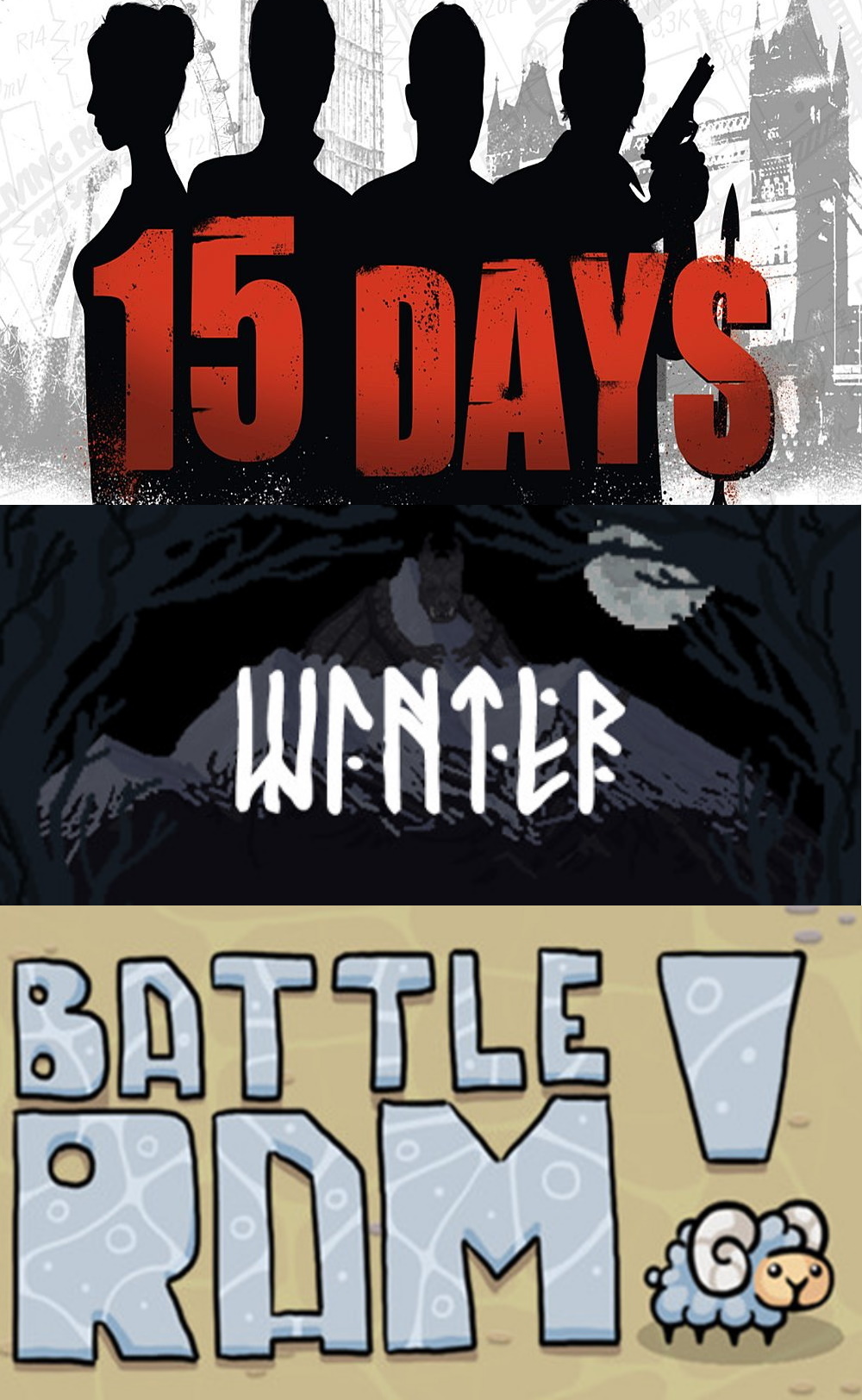 Розыгрыш 3 игр - 15 Days, Winter, Battle Ram | Пикабу