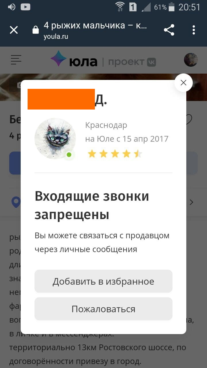 Юла - скрытая блокировка аккаунта на сайте объявлений | Пикабу
