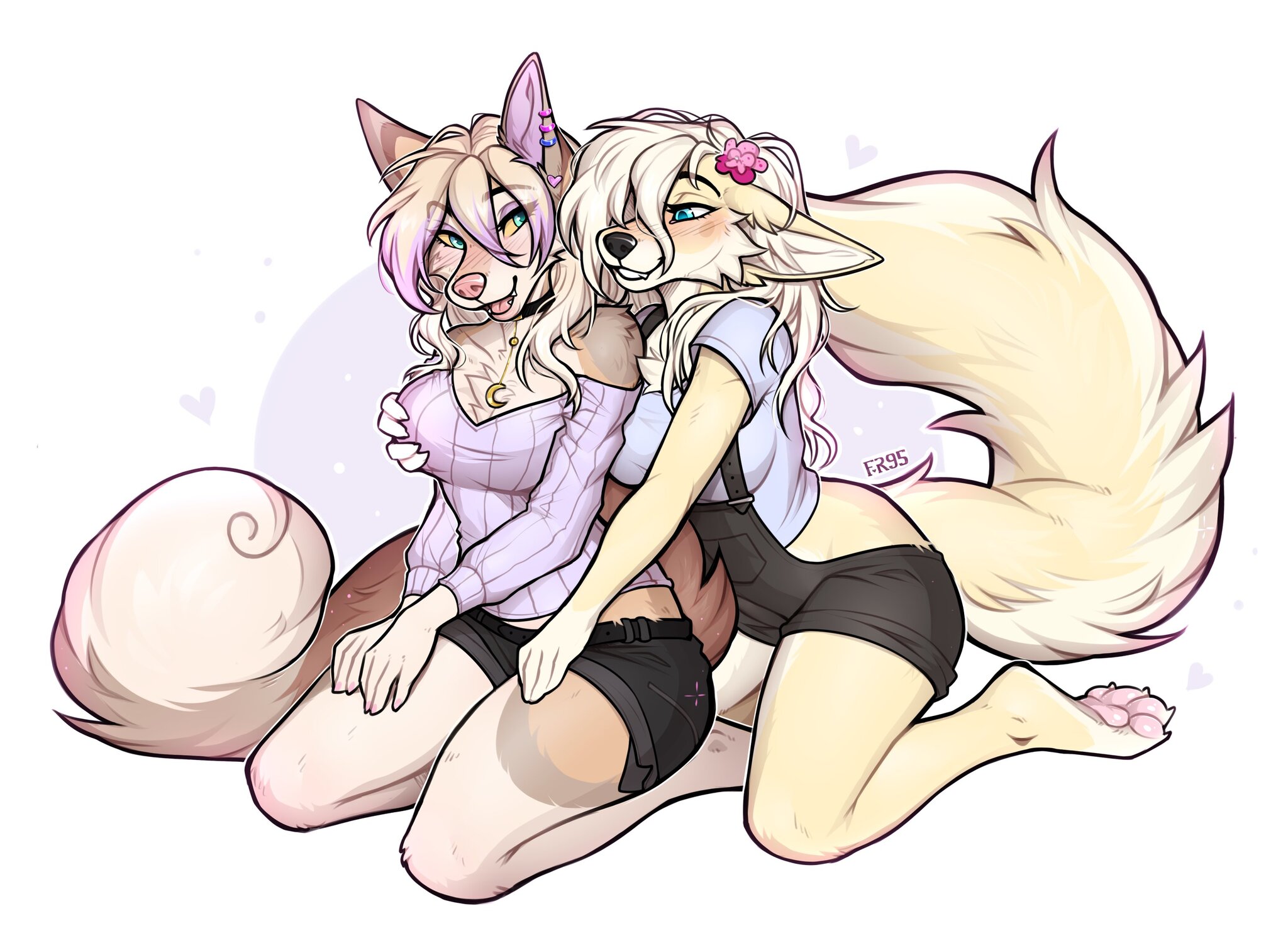 Anthro furry lesbians threesome