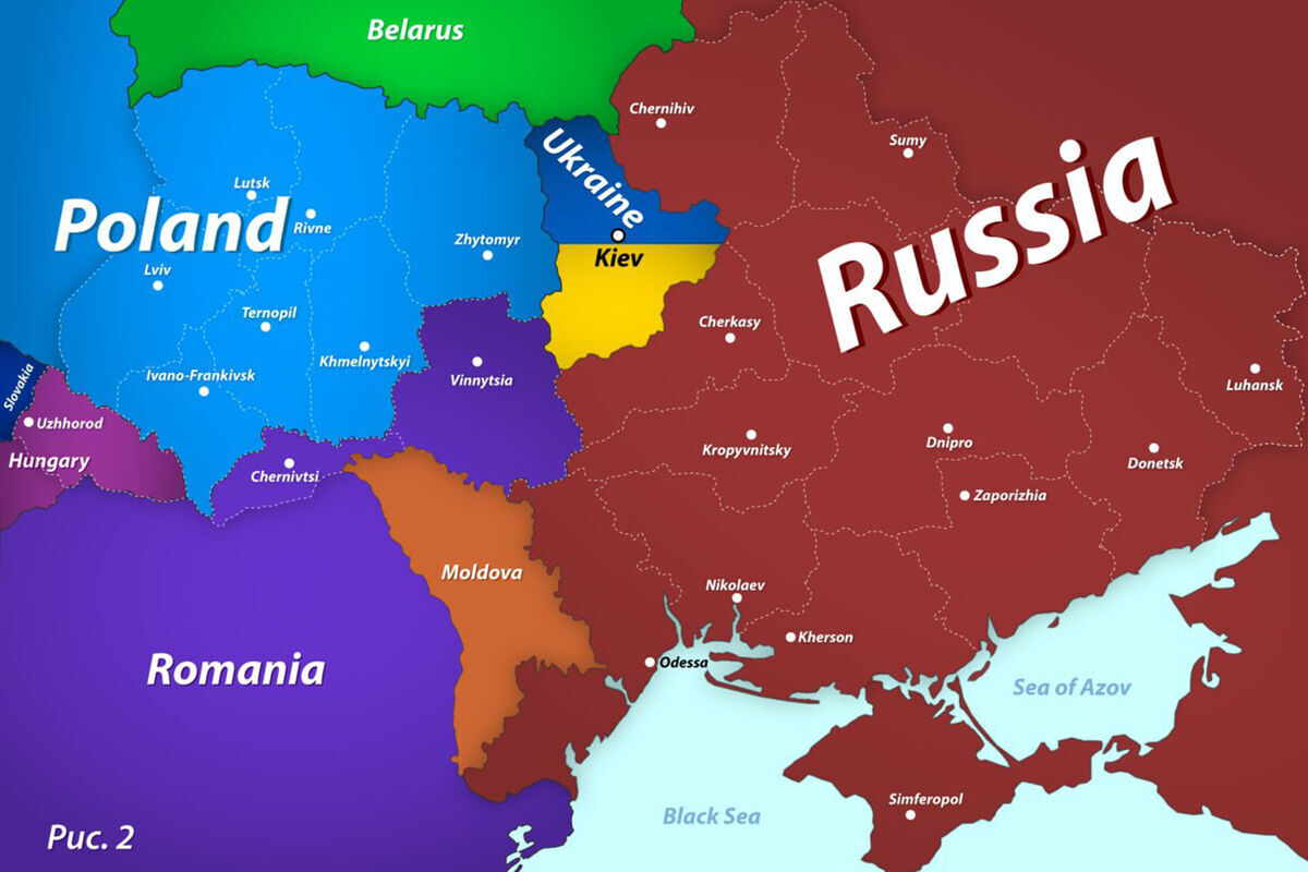 Карта россии ближе к украине