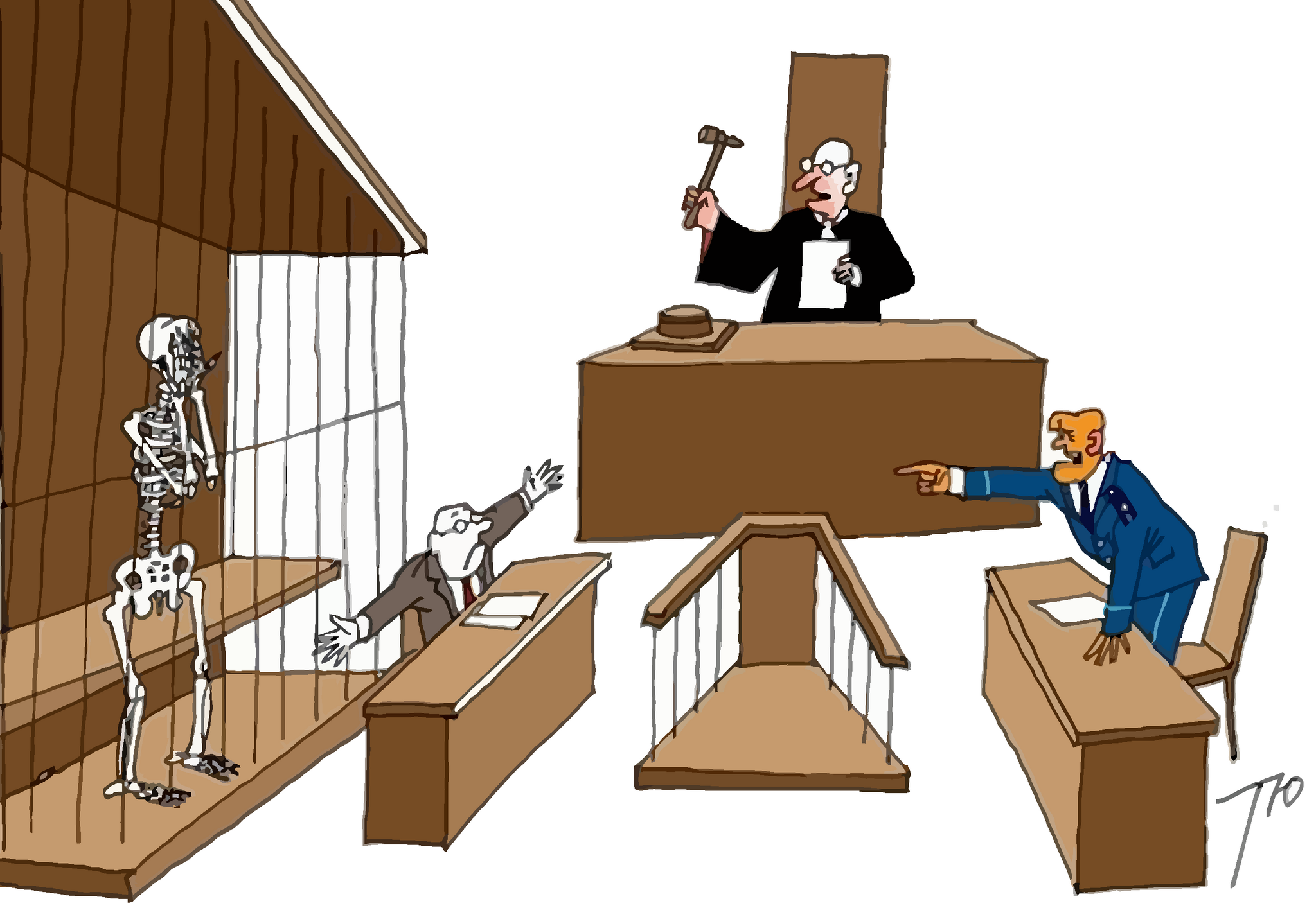 Карикатура адвокат в суде